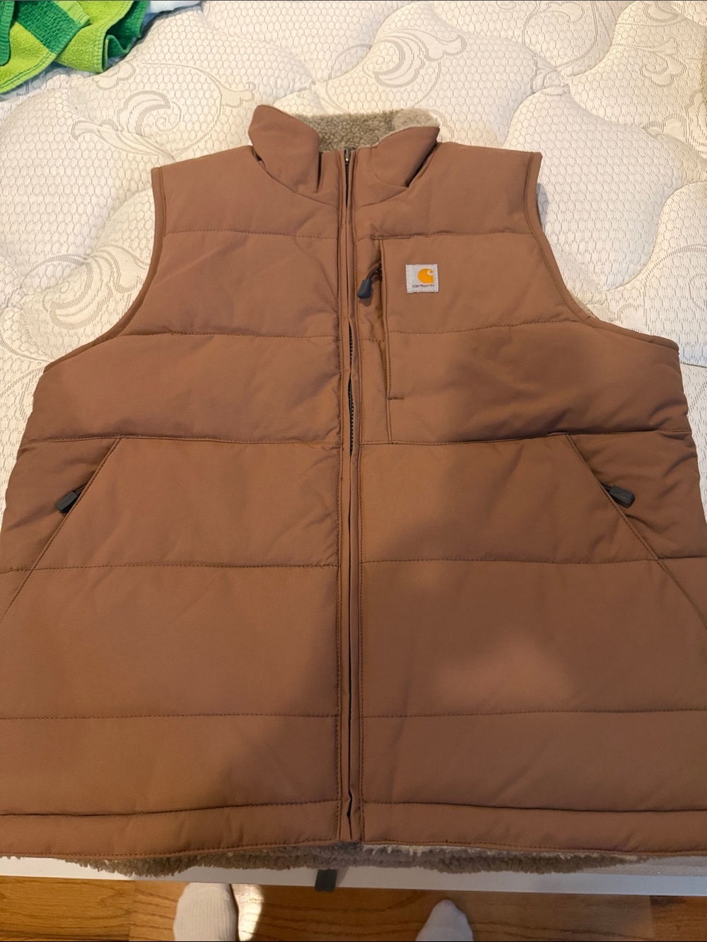 Carhartt Men's Tan Insulated Quilted Work Vest